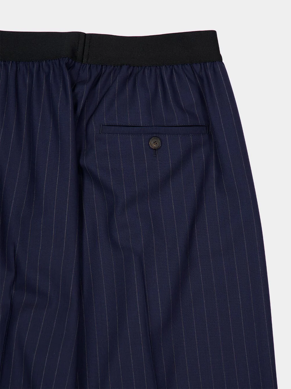 Dark Navy Straight-Fit Pinstripe Wool Trousers - Image 4