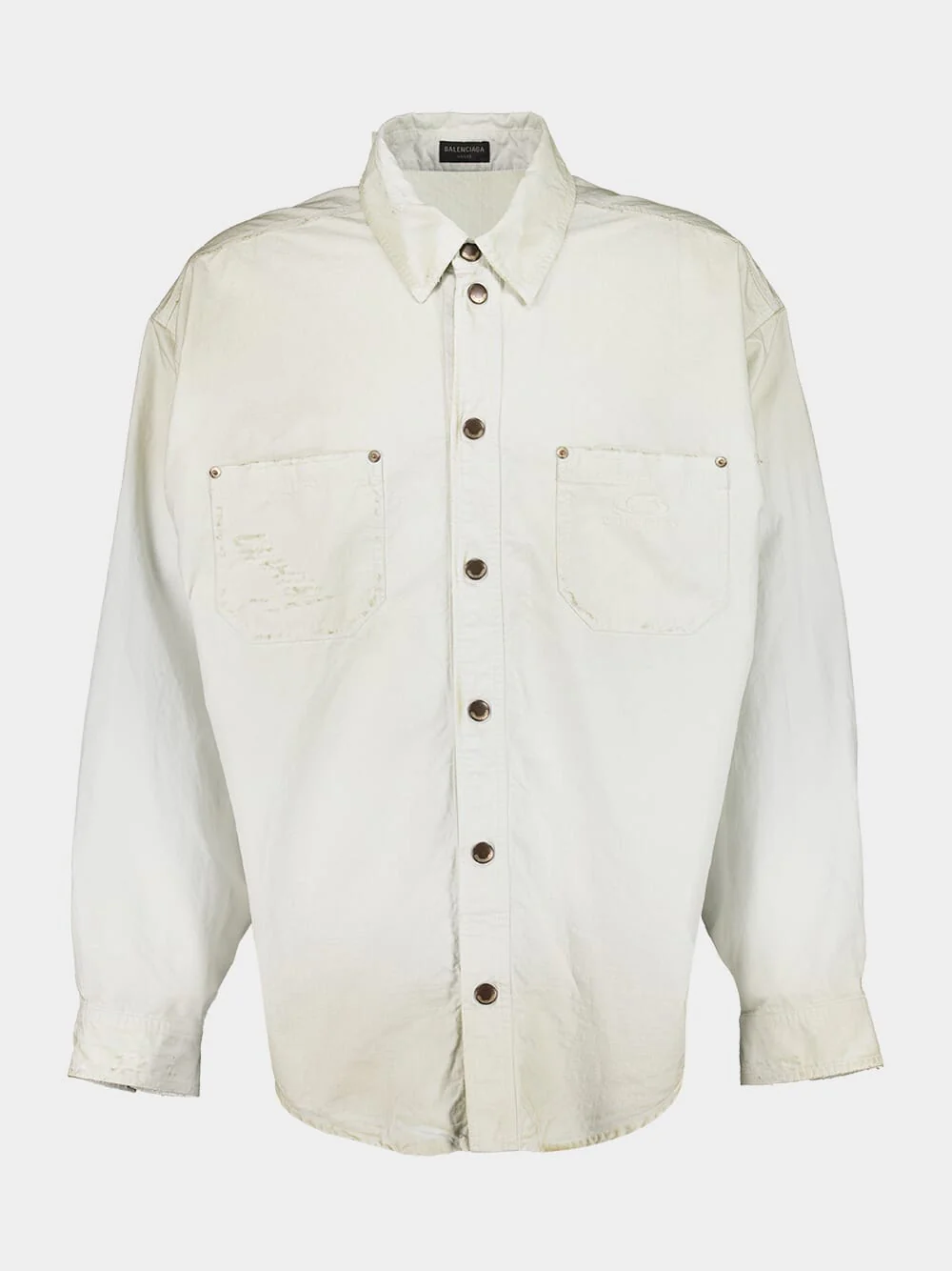 Dirty White Washed Ripstop Workwear Overshirt