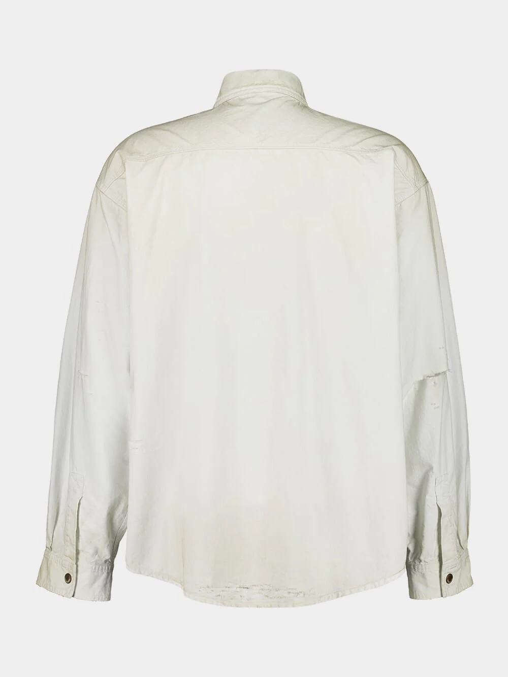 Dirty White Washed Ripstop Workwear Overshirt - Image 2