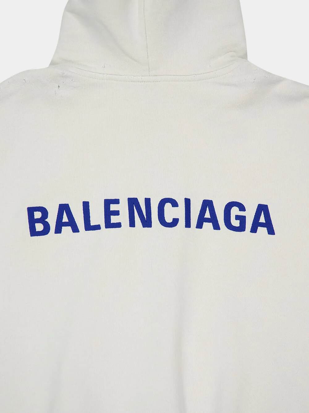 Dirty White Zip-Up Sweatshirt with Blue Logo - Image 7