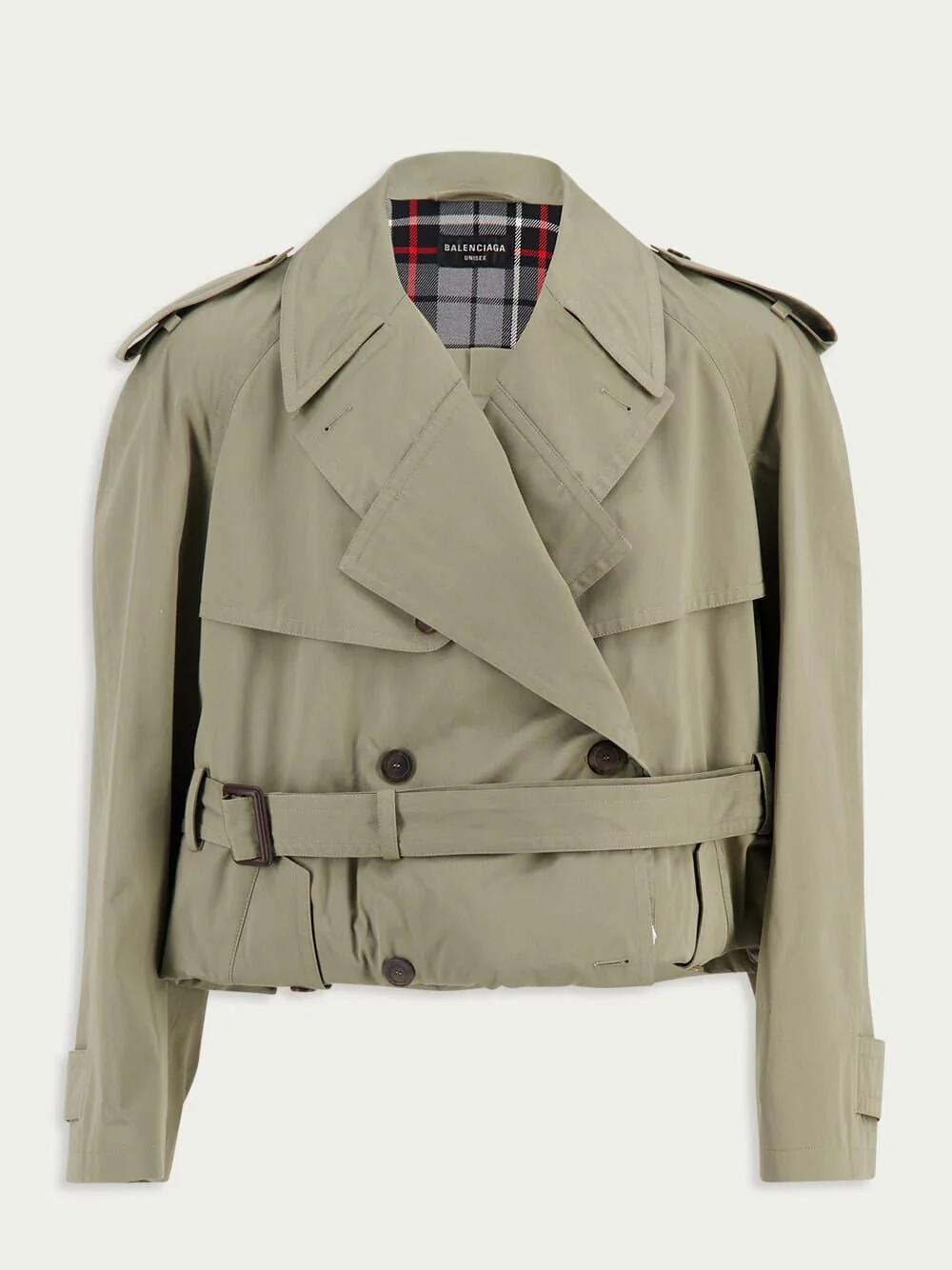 Folded Oversized Belted Cotton-Twill Trench Coat