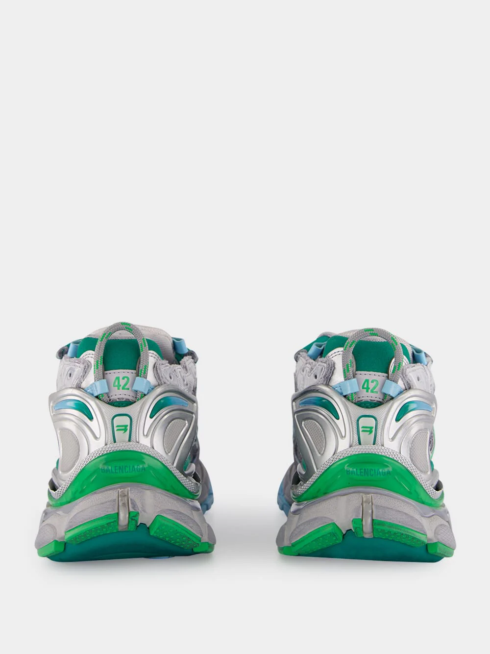 Grey Green and Blue Runner Sneakers - Image 5