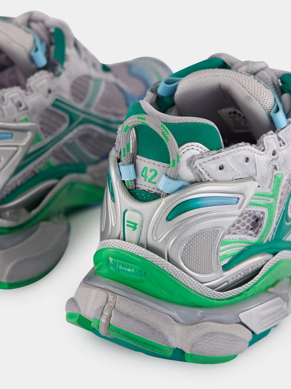 Grey Green and Blue Runner Sneakers - Image 6