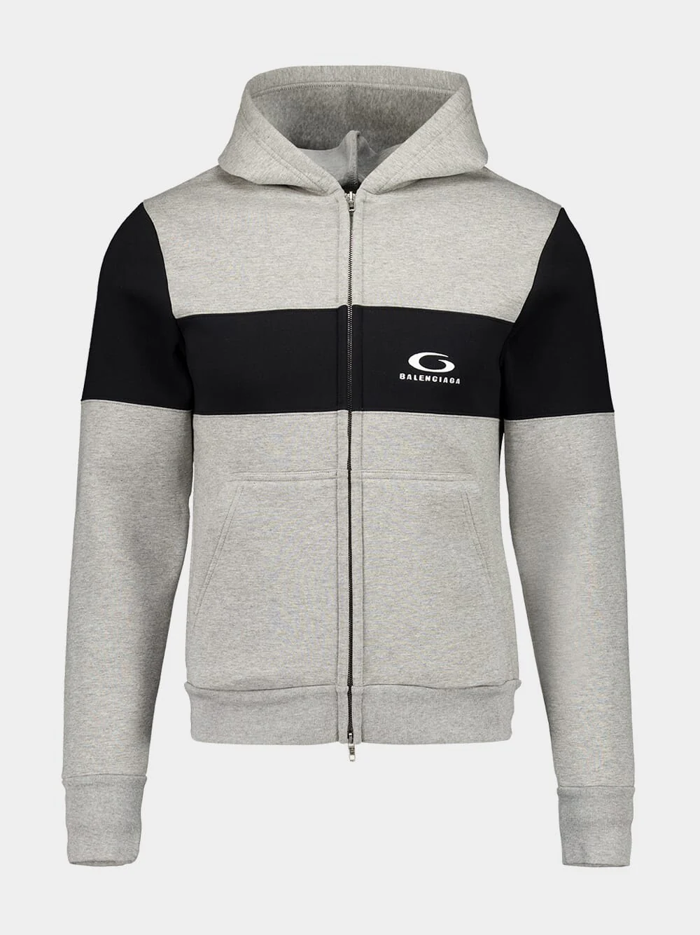 Grey Logo Embroidered Zipped Sweatshirt