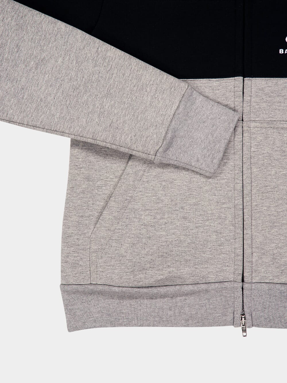 Grey Logo Embroidered Zipped Sweatshirt - Image 4