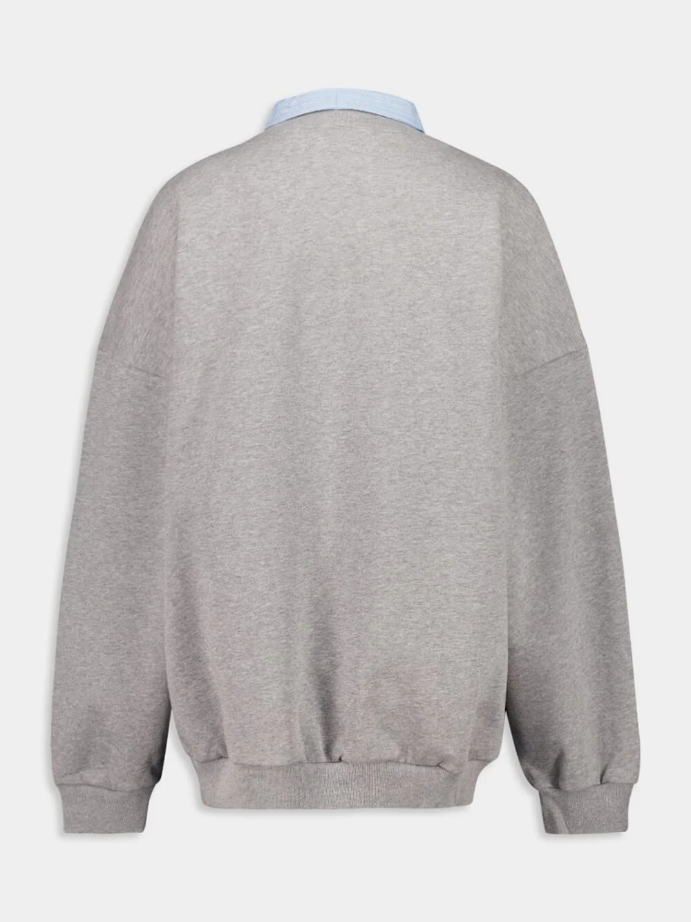 Heather Grey CEO Team Logo Shirt Collar Crewneck - Image 3