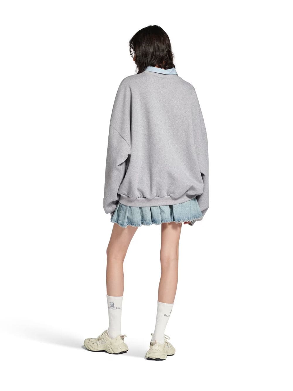 Heather Grey CEO Team Logo Shirt Collar Crewneck - Image 4