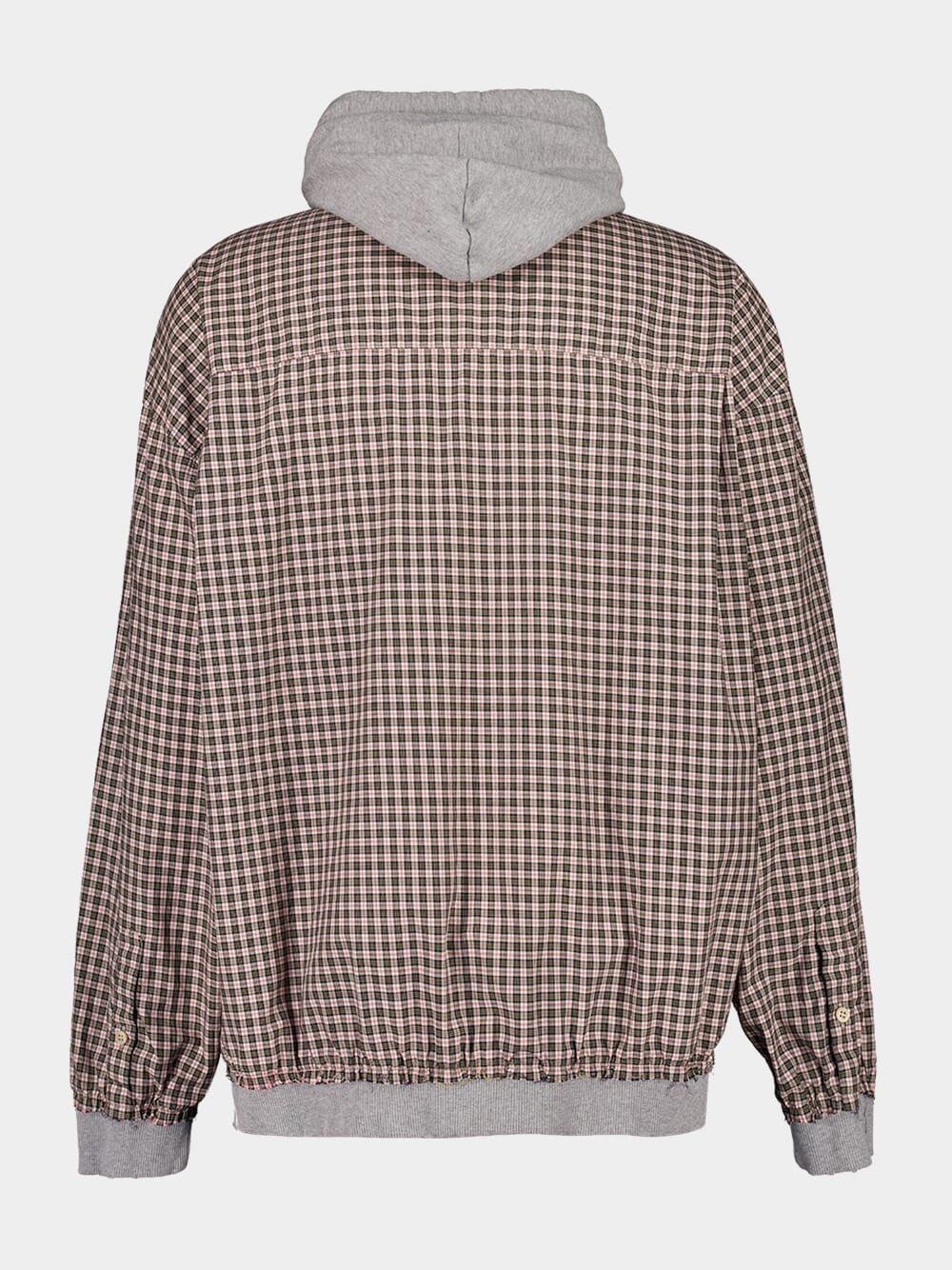 Hooded Micro Tartan Zip Shirt - Image 2