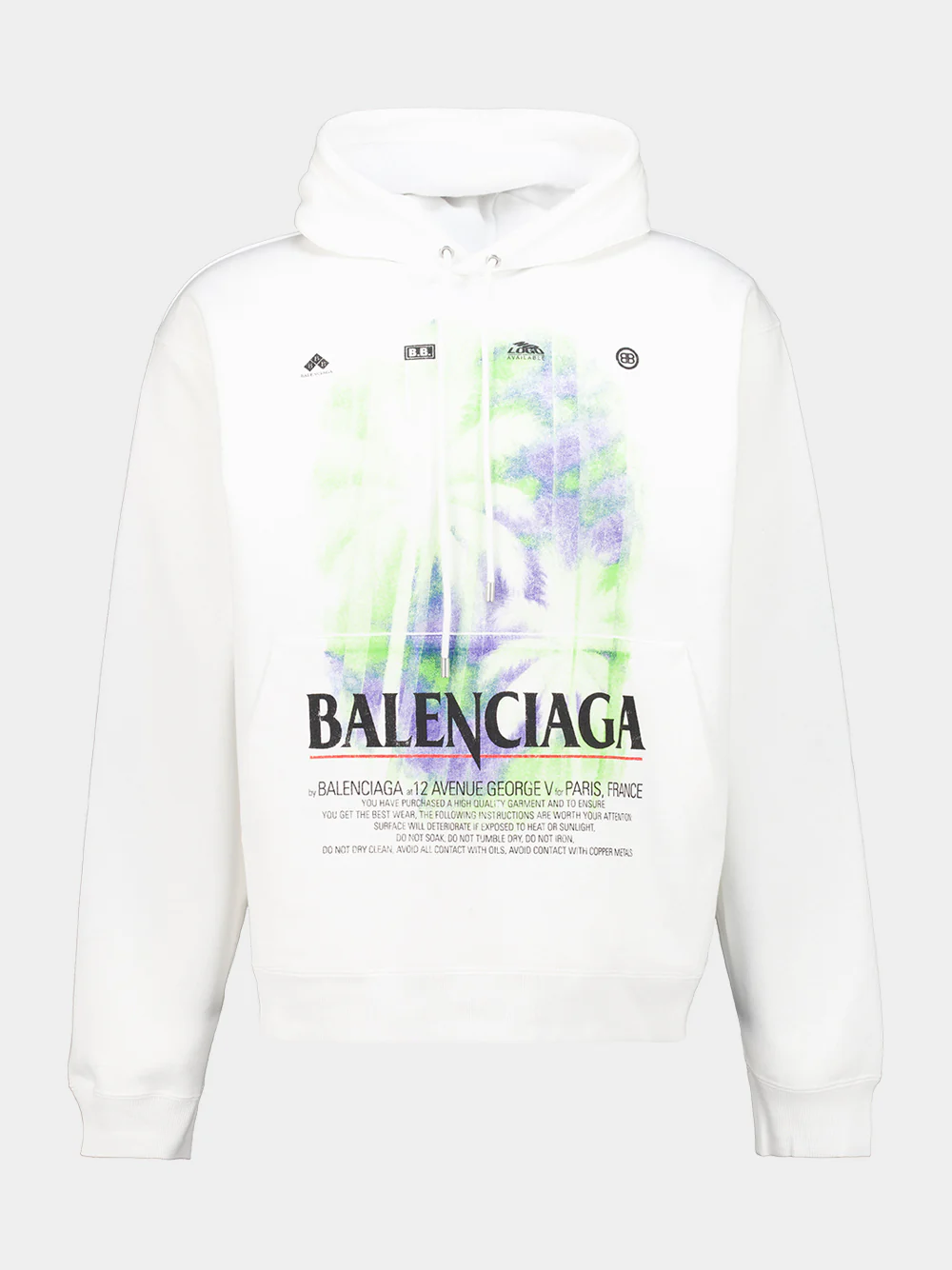 White Oversized The Window Medium Hooded Sweatshirt