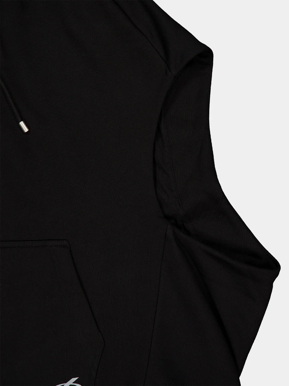 Black Sleeveless Hooded Sweatshirt - Image 4