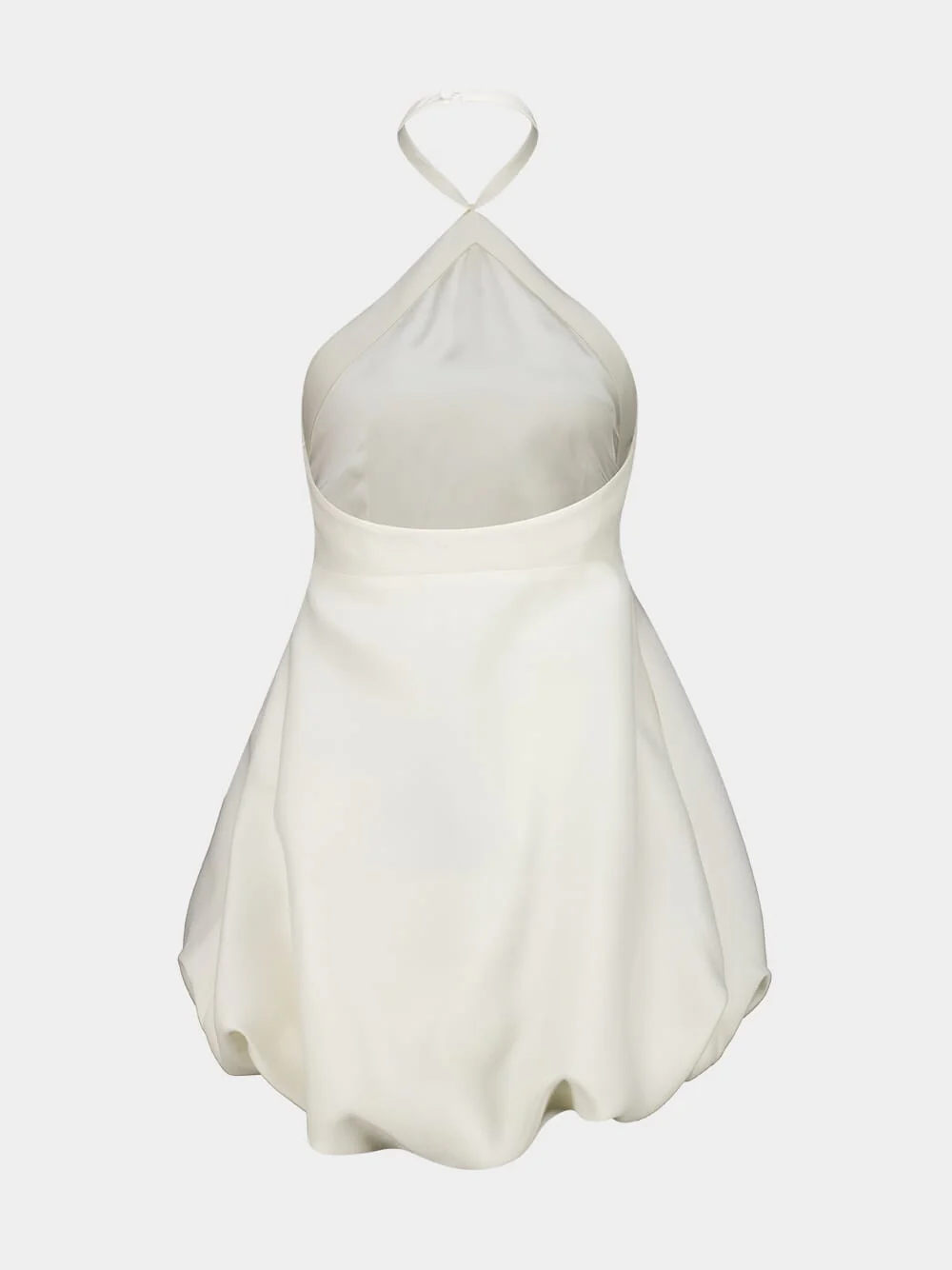 Ivory Halter Neck Wool Mini Dress - Image 2