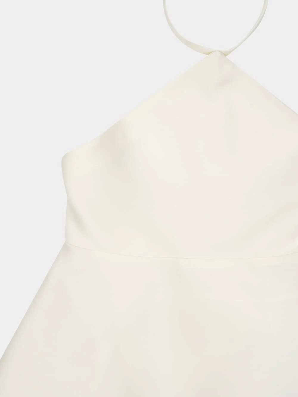 Ivory Halter Neck Wool Mini Dress - Image 3