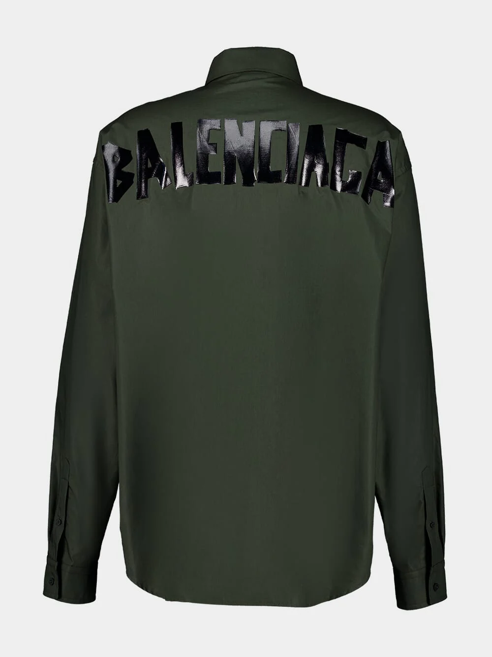 Khaki Green Logo Print Long Sleeve Shirt - Image 2