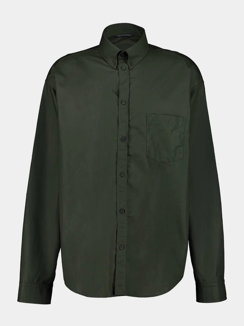 Khaki Green Logo Print Long Sleeve Shirt - Image 6