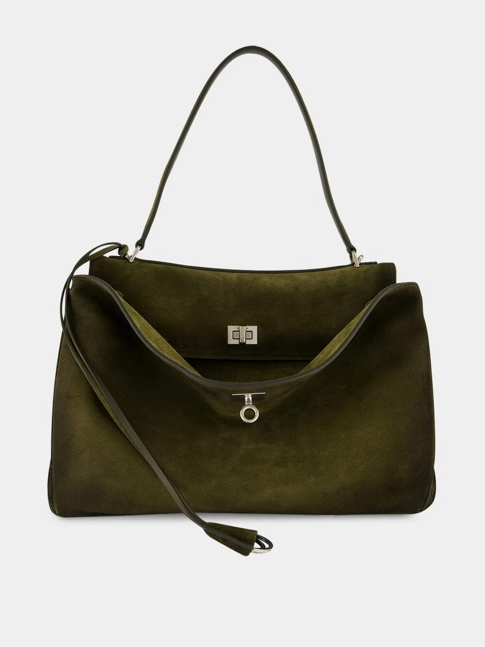 Khaki Rodeo Suede Medium Handbag