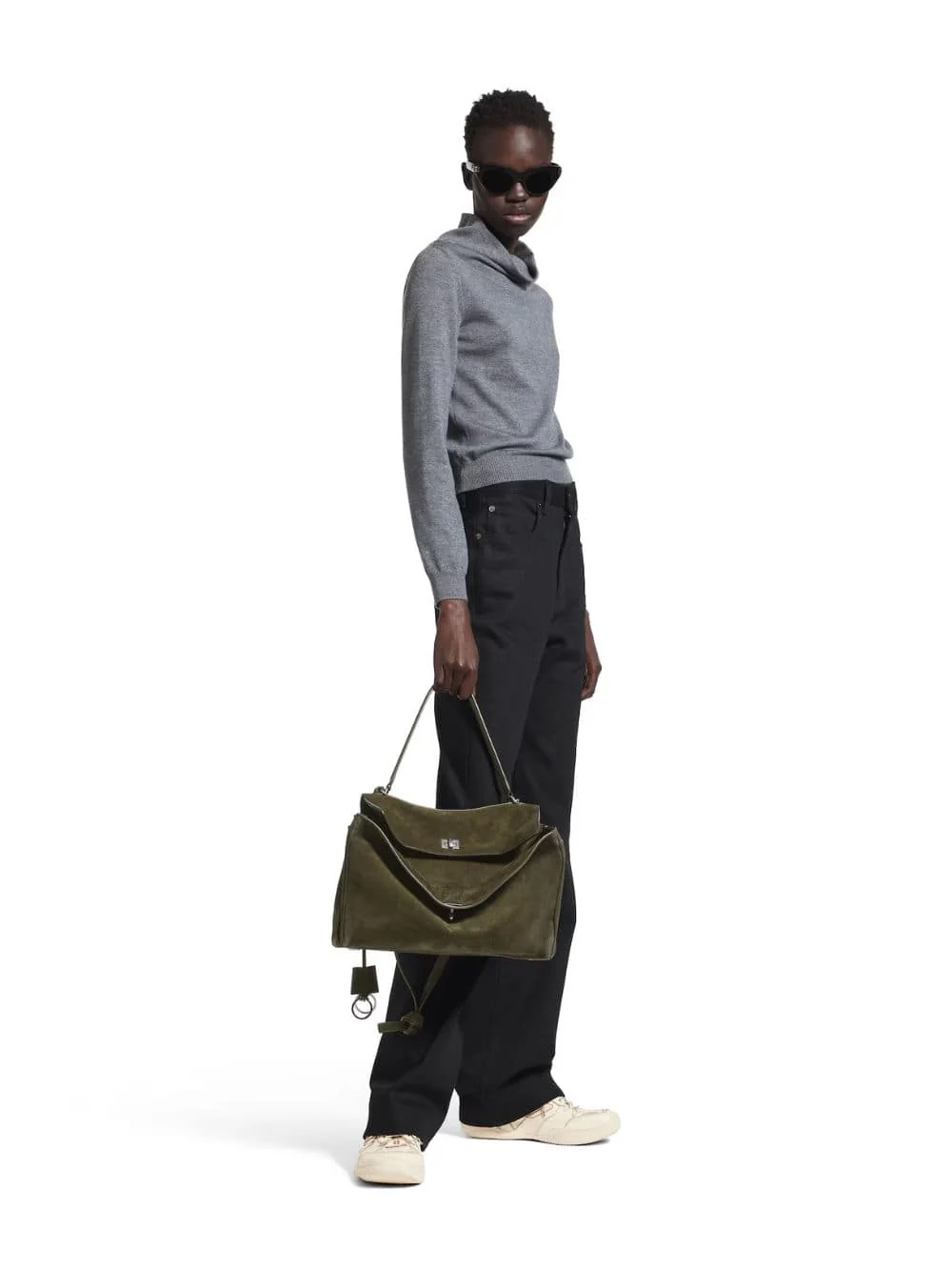 Khaki Rodeo Suede Medium Handbag - Image 6