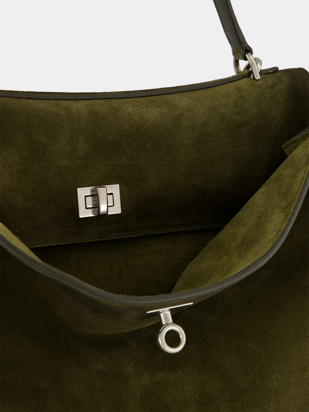 Khaki Rodeo Suede Medium Handbag - Image 9