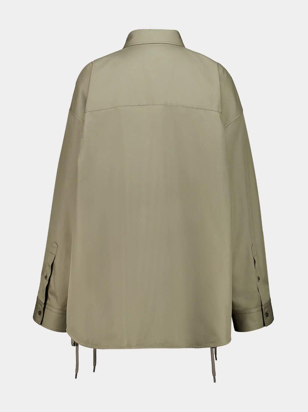 Lace-Up Shirt in Sand Beige - Image 2