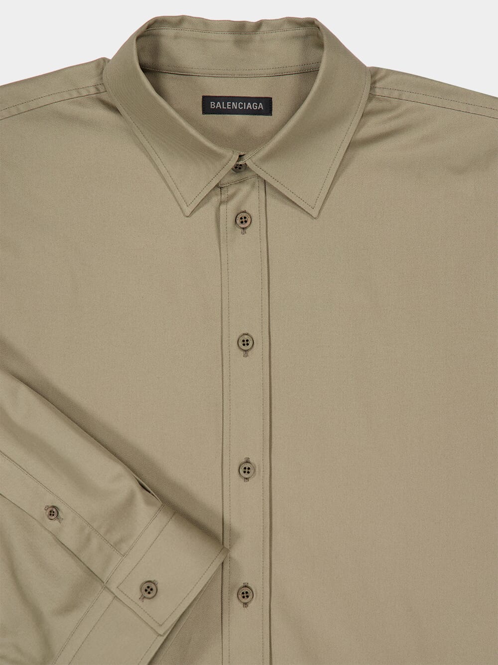 Lace-Up Shirt in Sand Beige - Image 3