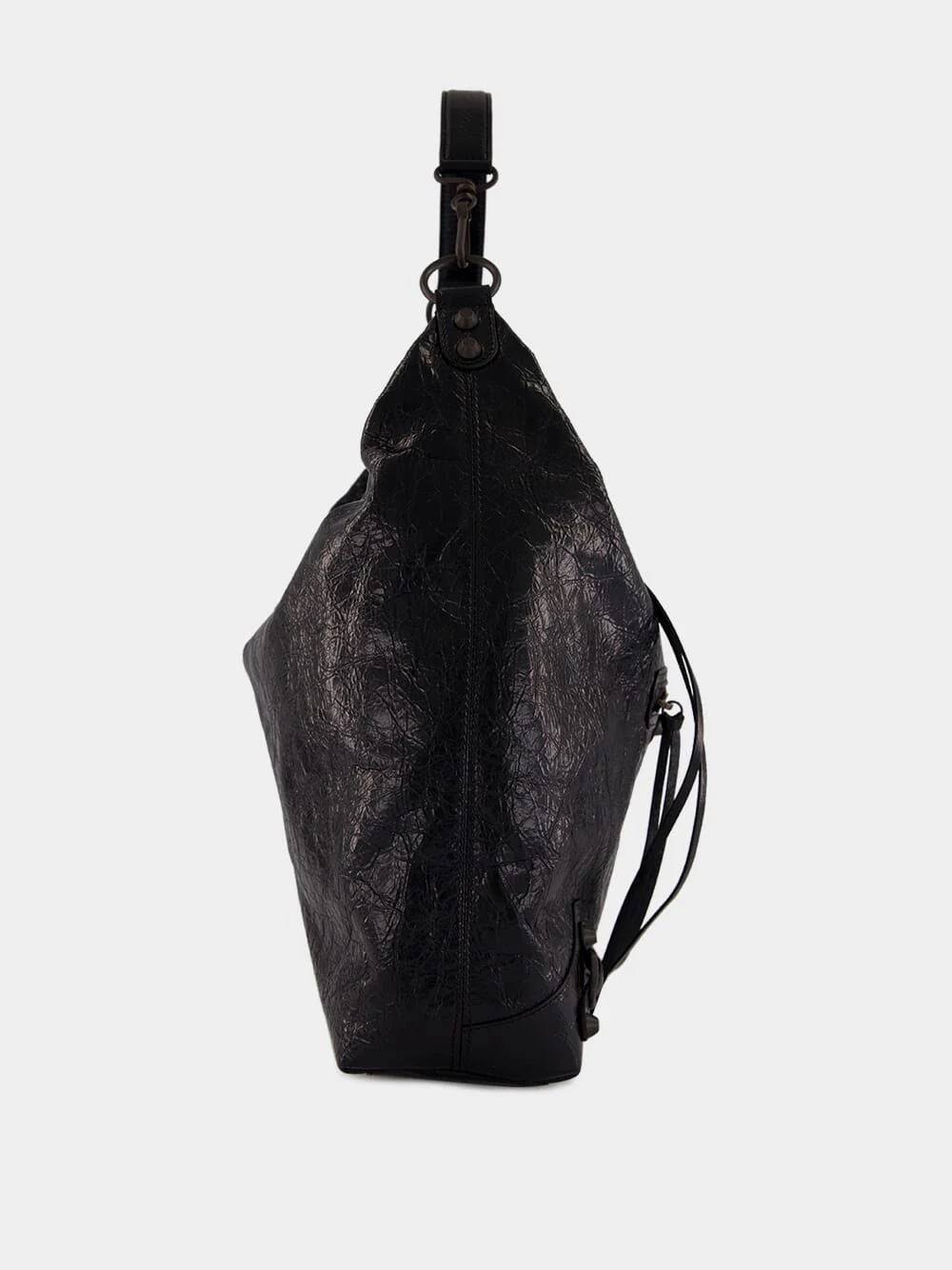 Le City Medium Hobo Bag in Black Lambskin - Image 4