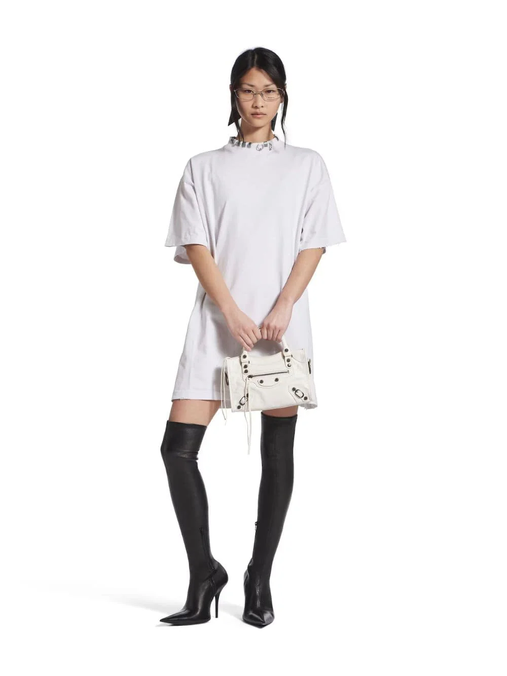 Le City Mini Bag in Optic White Lambskin Leatherskin - Image 2