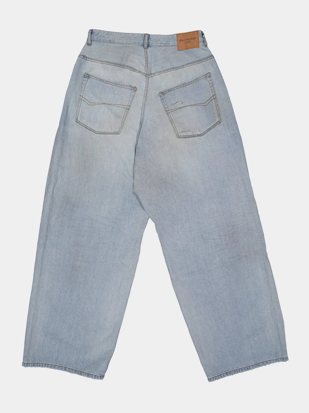 Light Blue Baggy Denim Distressed Jeans - Image 6