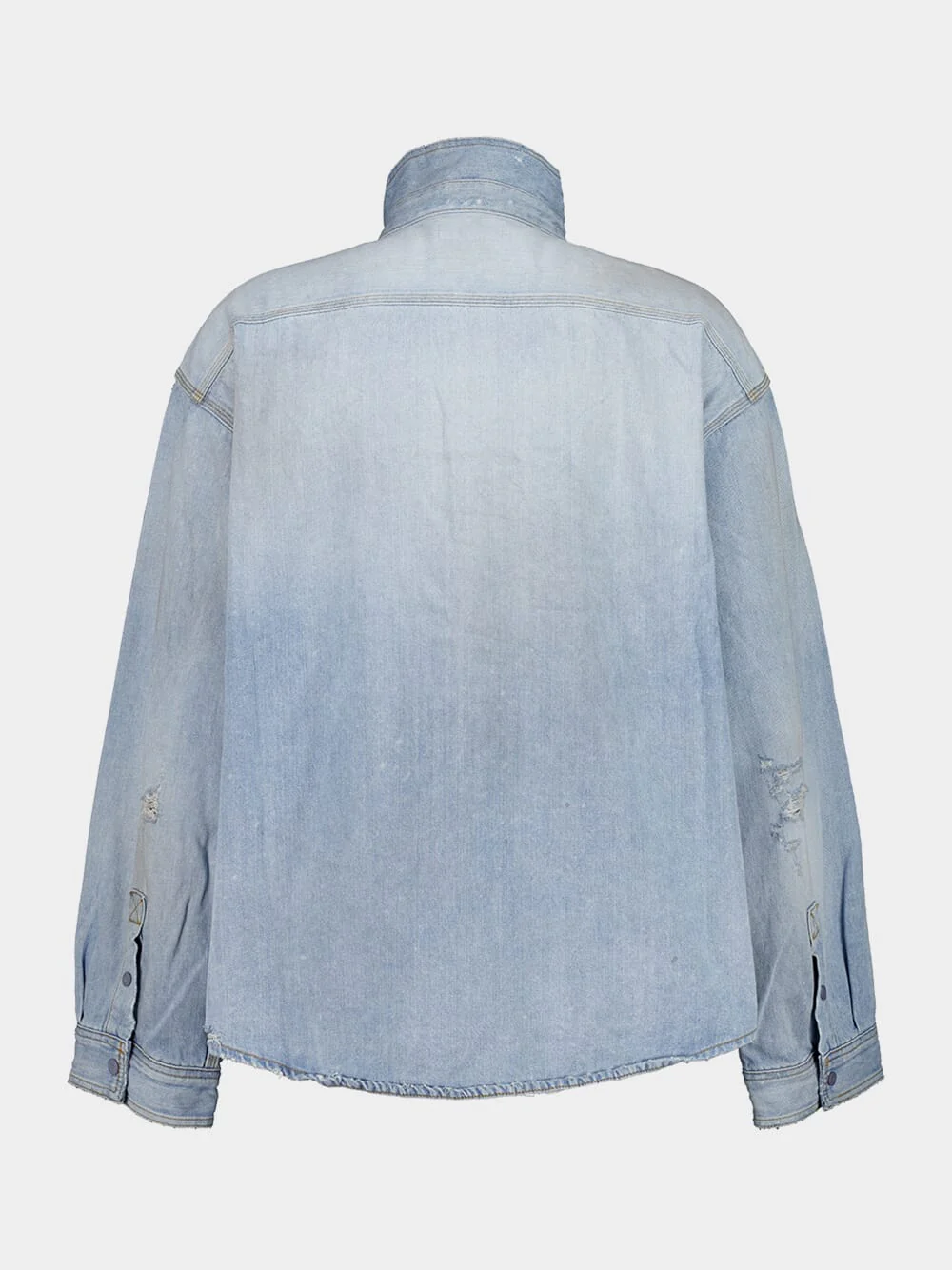 Light Blue Denim Zip-Up Shirt - Image 2