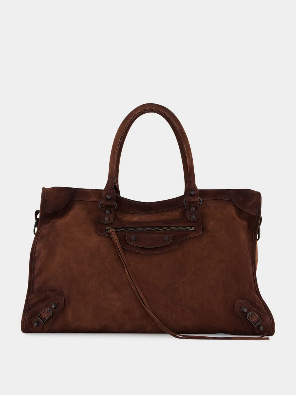 Light Espresso Suede Large City Bag