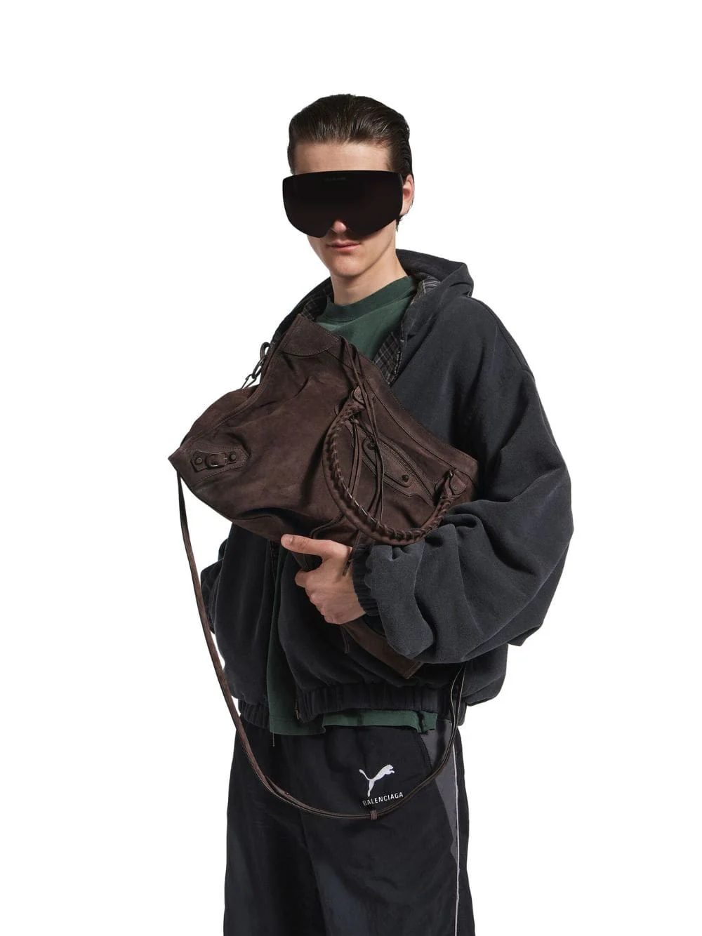 Light Espresso Suede Large City Bag - Image 2