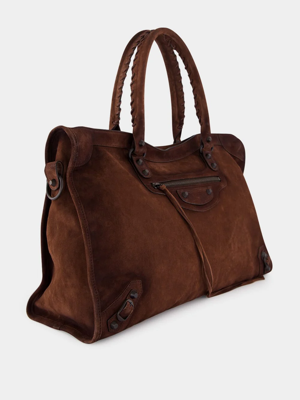 Light Espresso Suede Large City Bag - Image 3