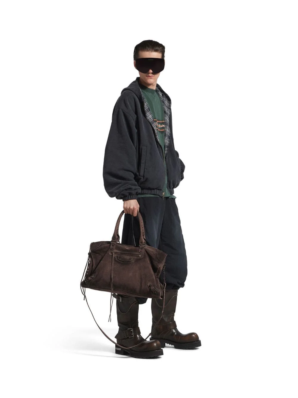 Light Espresso Suede Large City Bag - Image 4