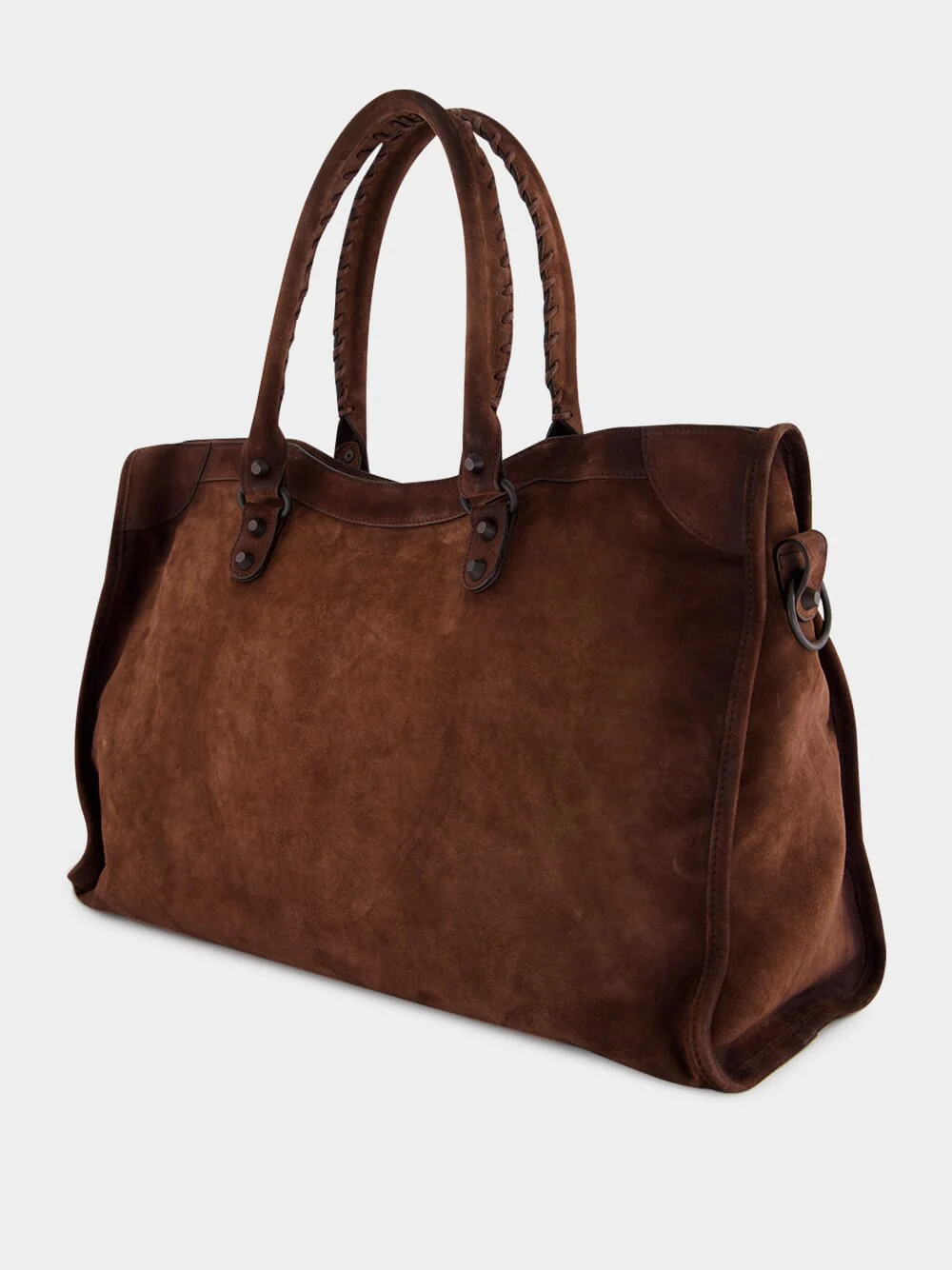 Light Espresso Suede Large City Bag - Image 6