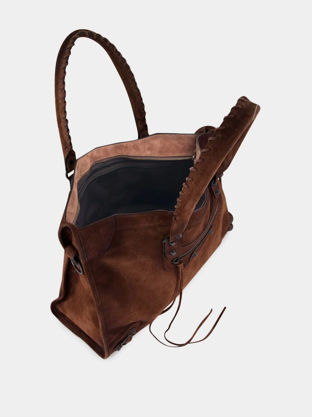 Light Espresso Suede Large City Bag - Image 7