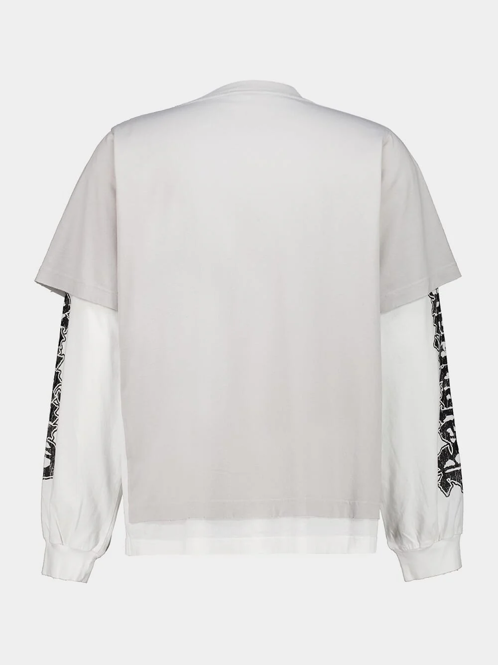 Light Grey and White Hybrid Double T-Shirt - Image 4