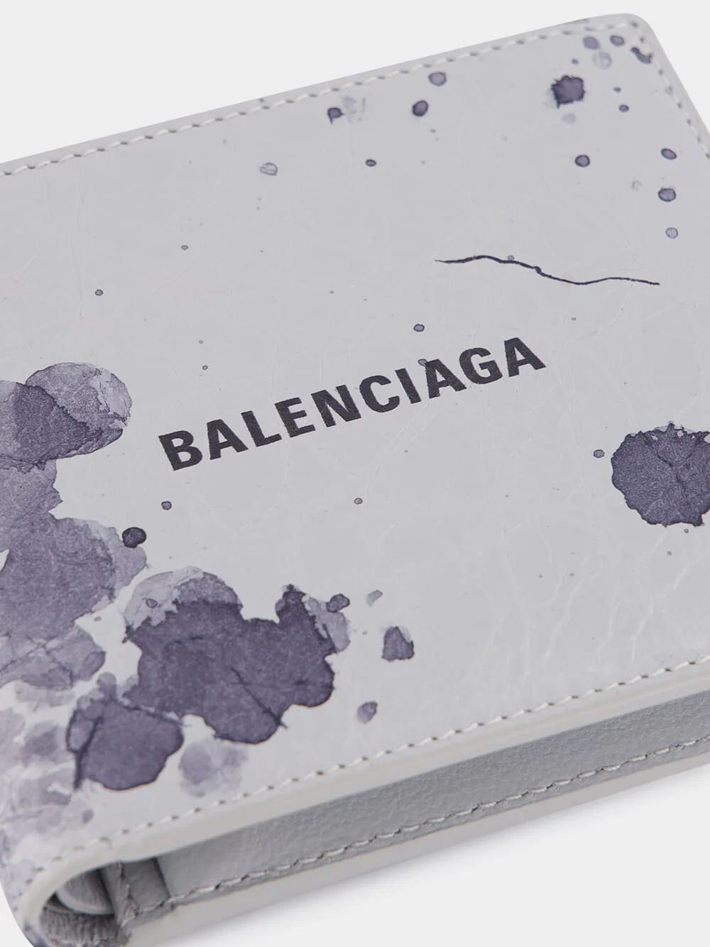 Light Grey Printed Leather Wallet - Image 4