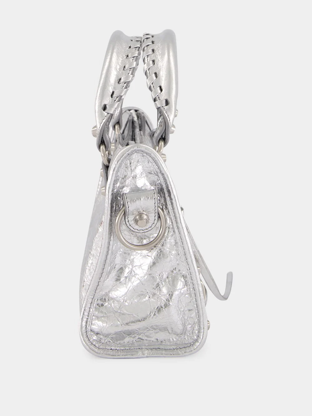Mini Le City Bag in Silver Leather - Image 4