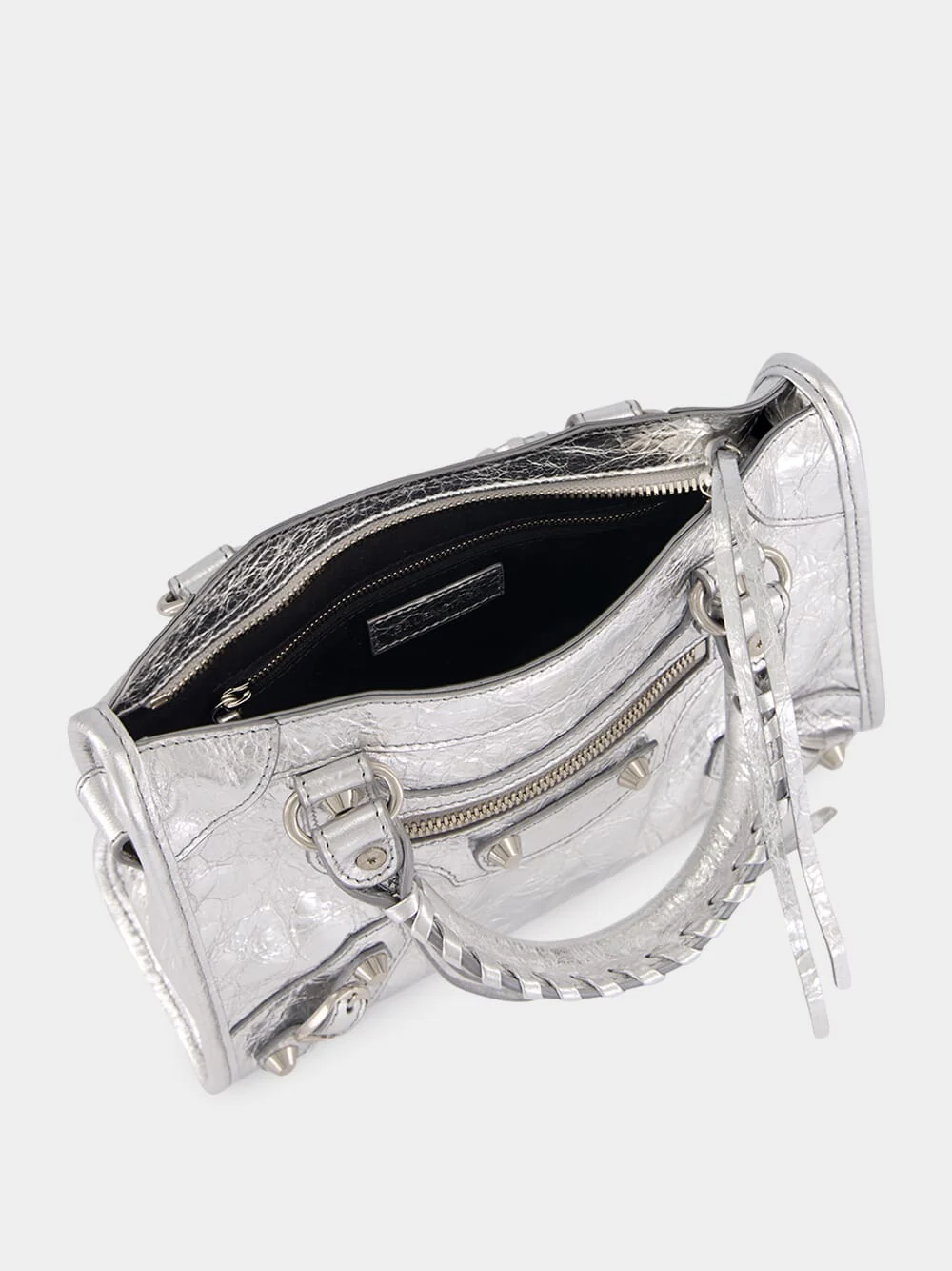 Mini Le City Bag in Silver Leather - Image 7