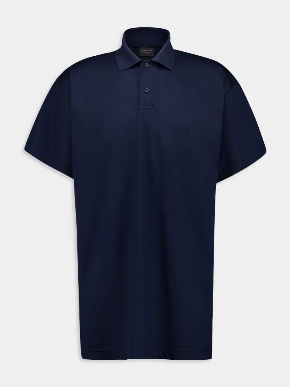 Navy Blue Intertwined Cotton Piqué Polo