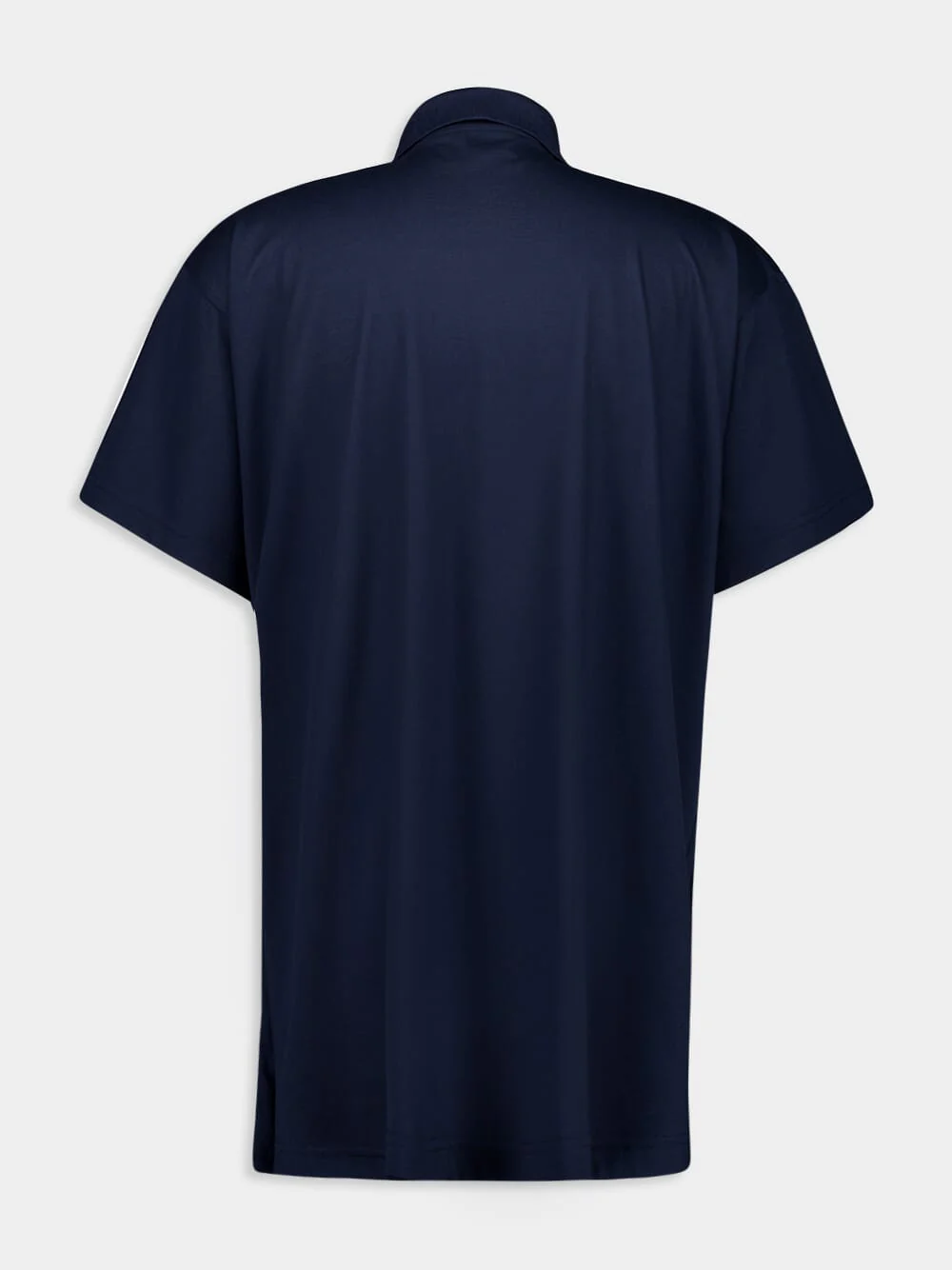 Navy Blue Intertwined Cotton Piqué Polo - Image 2