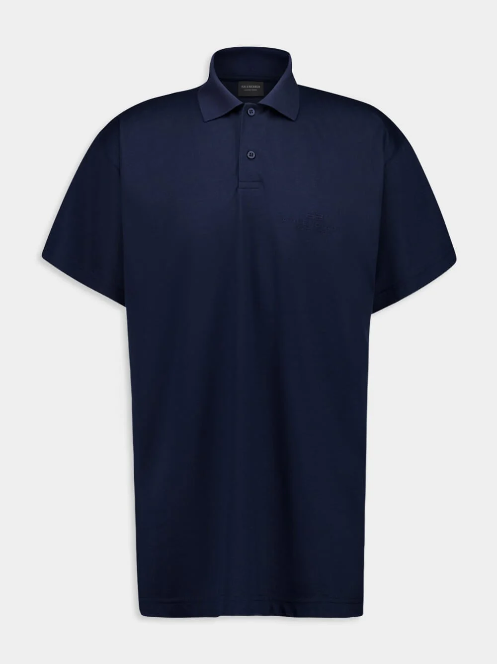 Navy Blue Intertwined Cotton Piqué Polo - Image 5