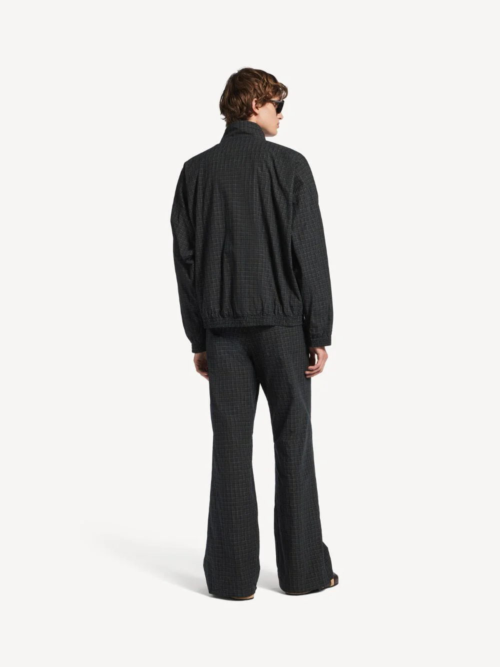 Navy Micro Tartan Track Jacket - Image 4