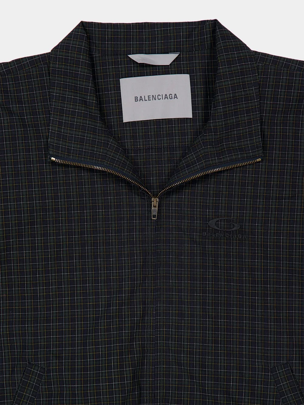 Navy Micro Tartan Track Jacket - Image 5
