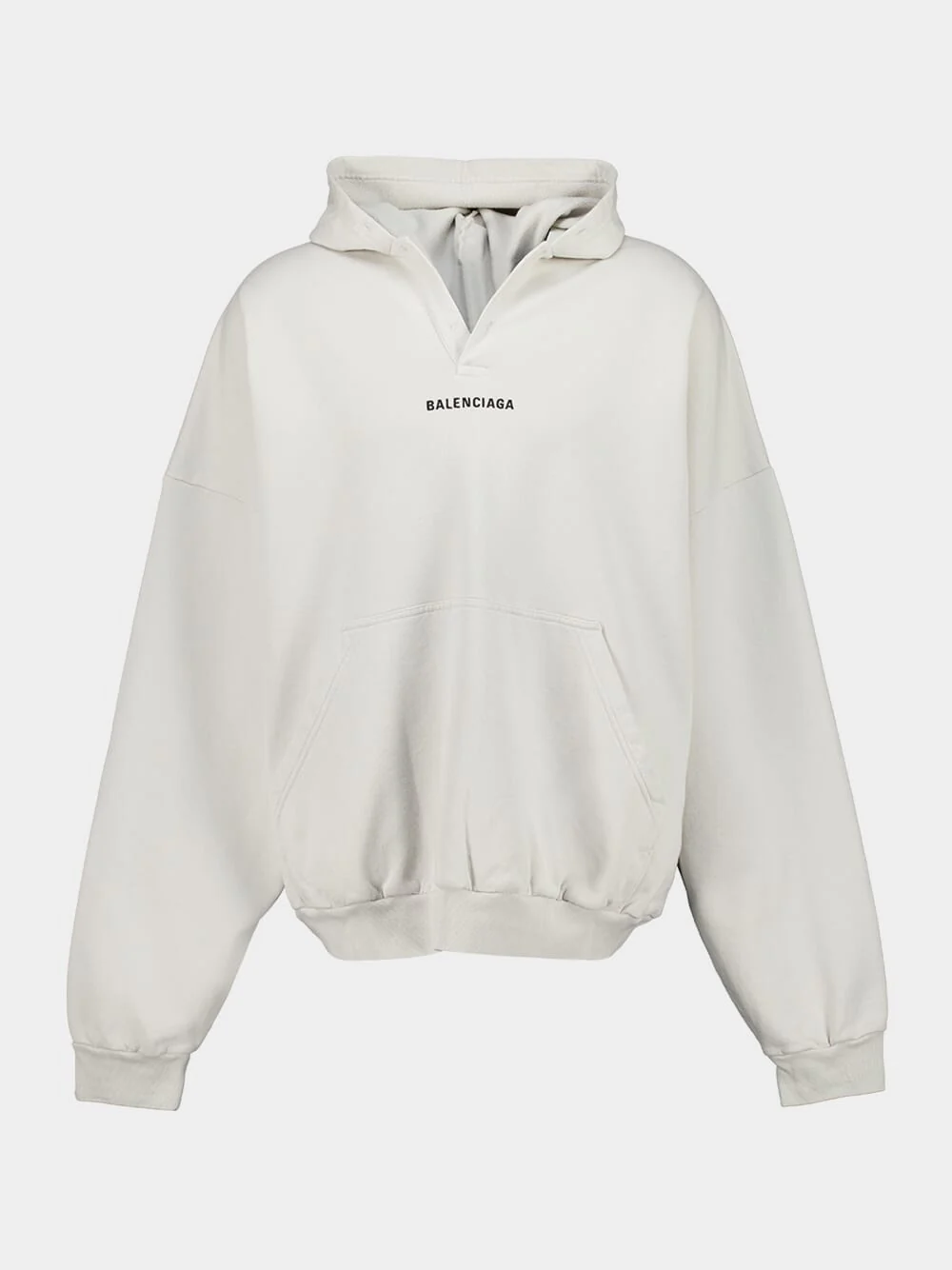 Off-White Cotton Back Polo with Hood