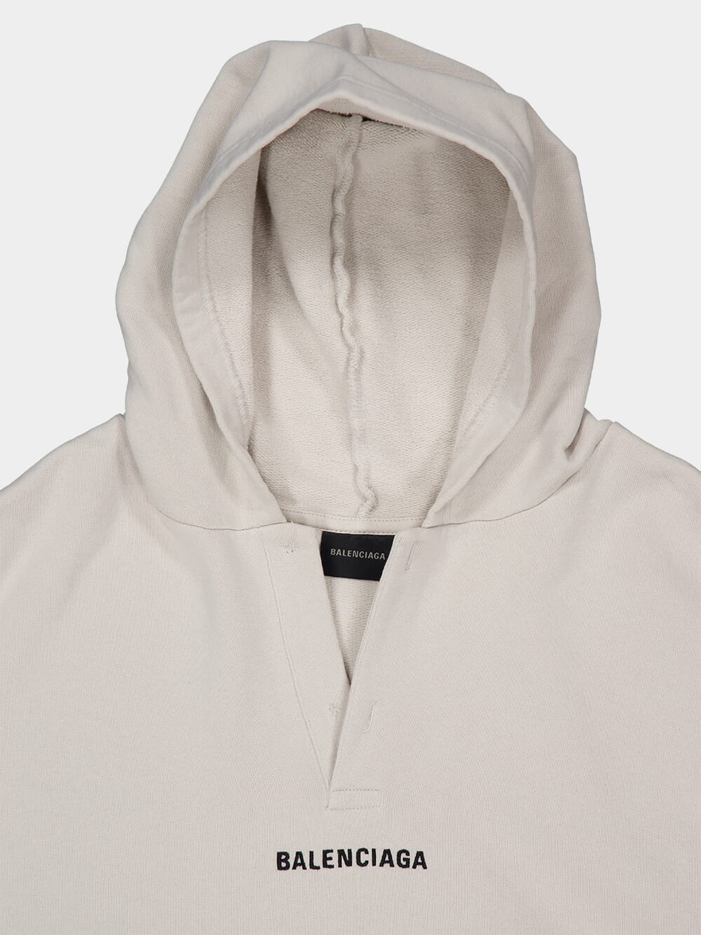 Off-White Cotton Back Polo with Hood - Image 3