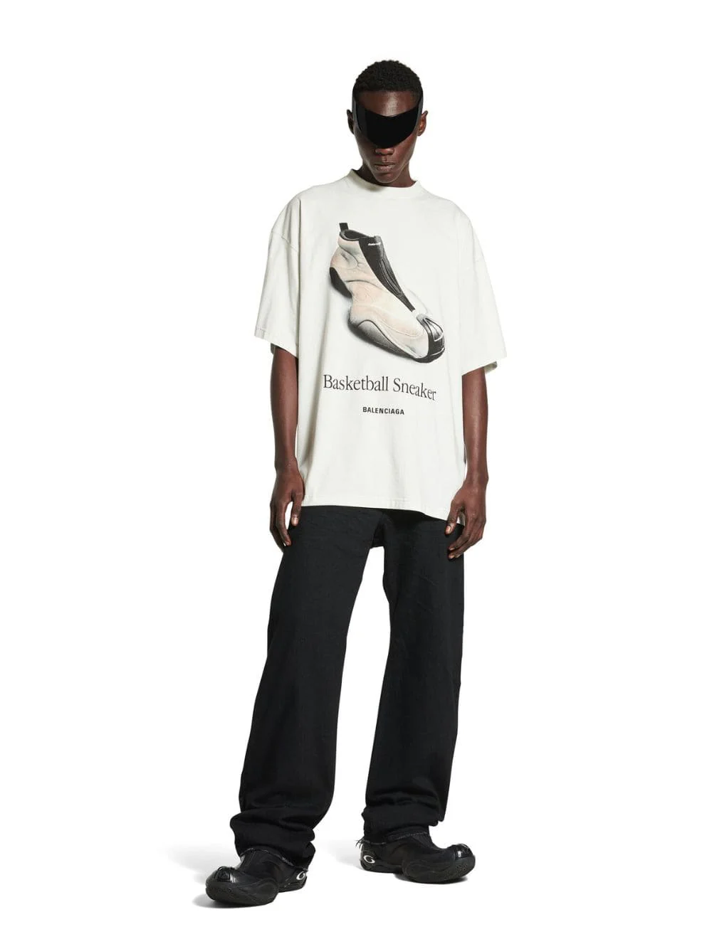 Oversized Basketball Sneaker T-Shirt in Dirty White - Image 8