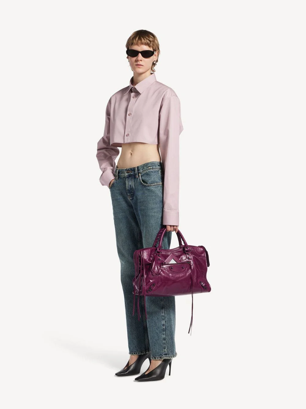 Plum Le City Medium Leather Bag - Image 2
