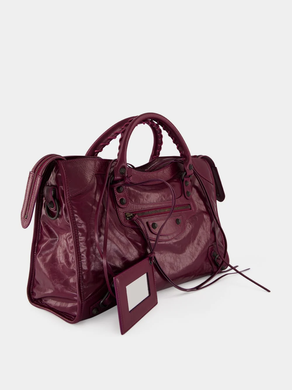 Plum Le City Medium Leather Bag - Image 5
