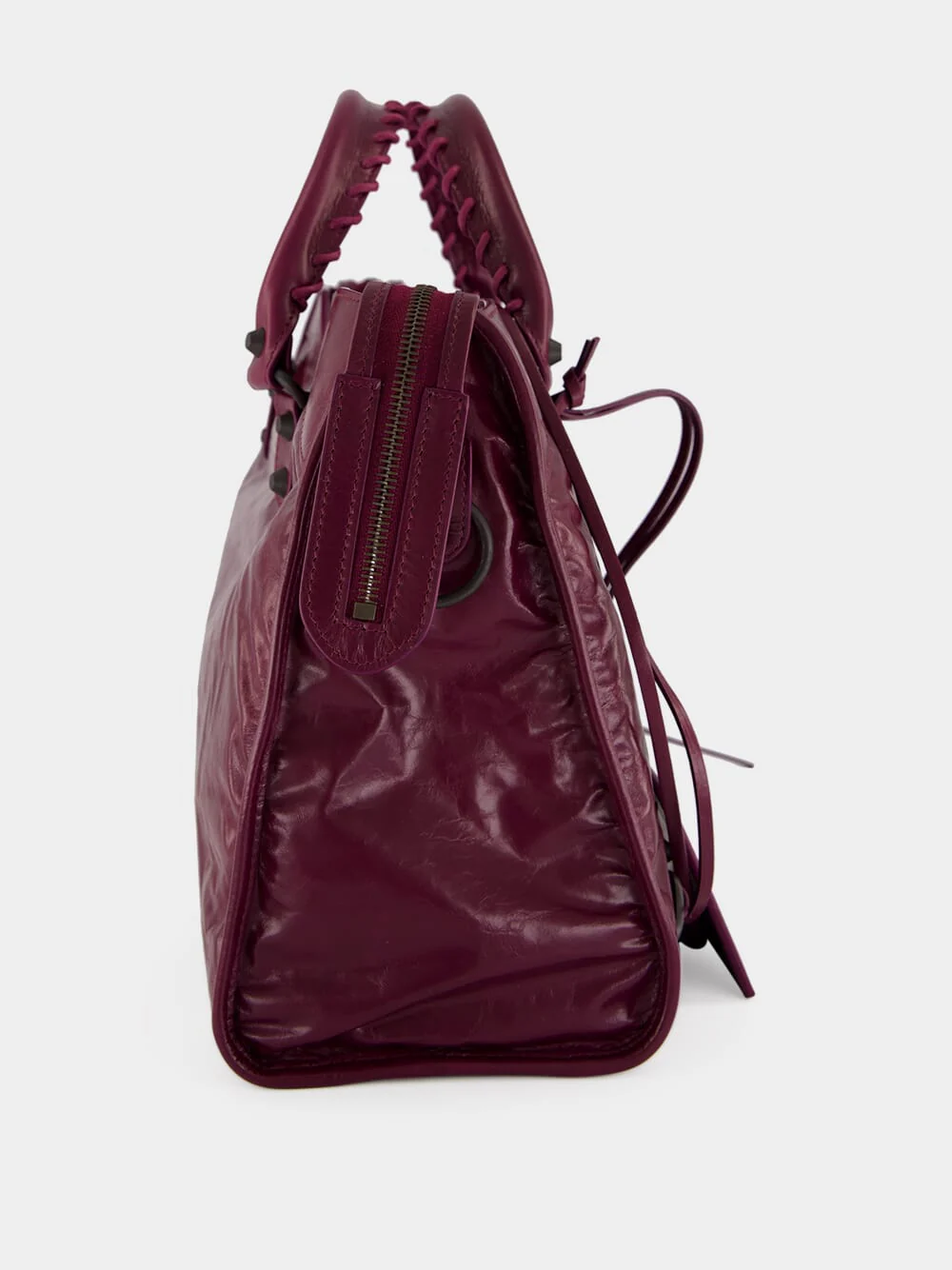 Plum Le City Medium Leather Bag - Image 7