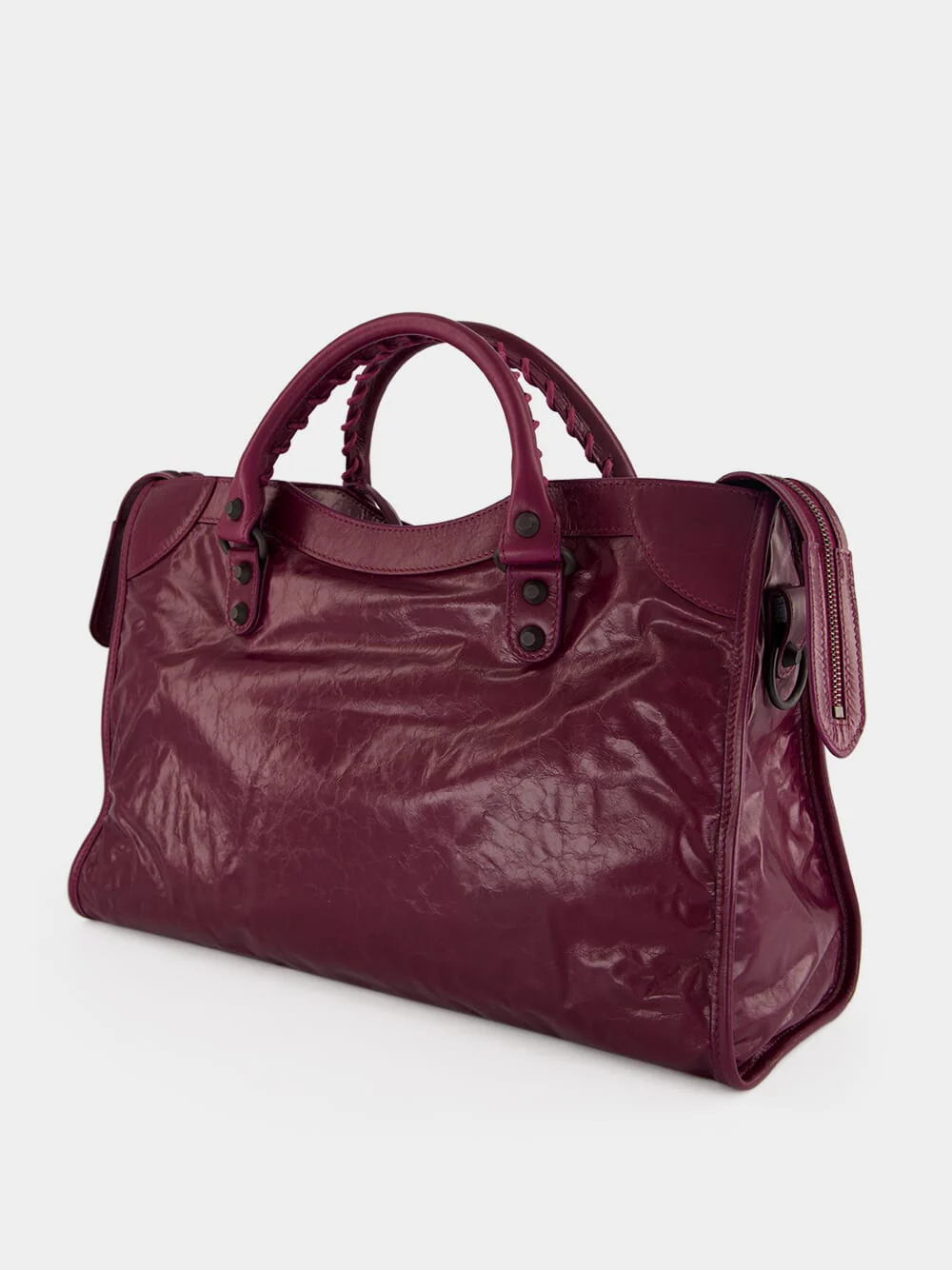 Plum Le City Medium Leather Bag - Image 8