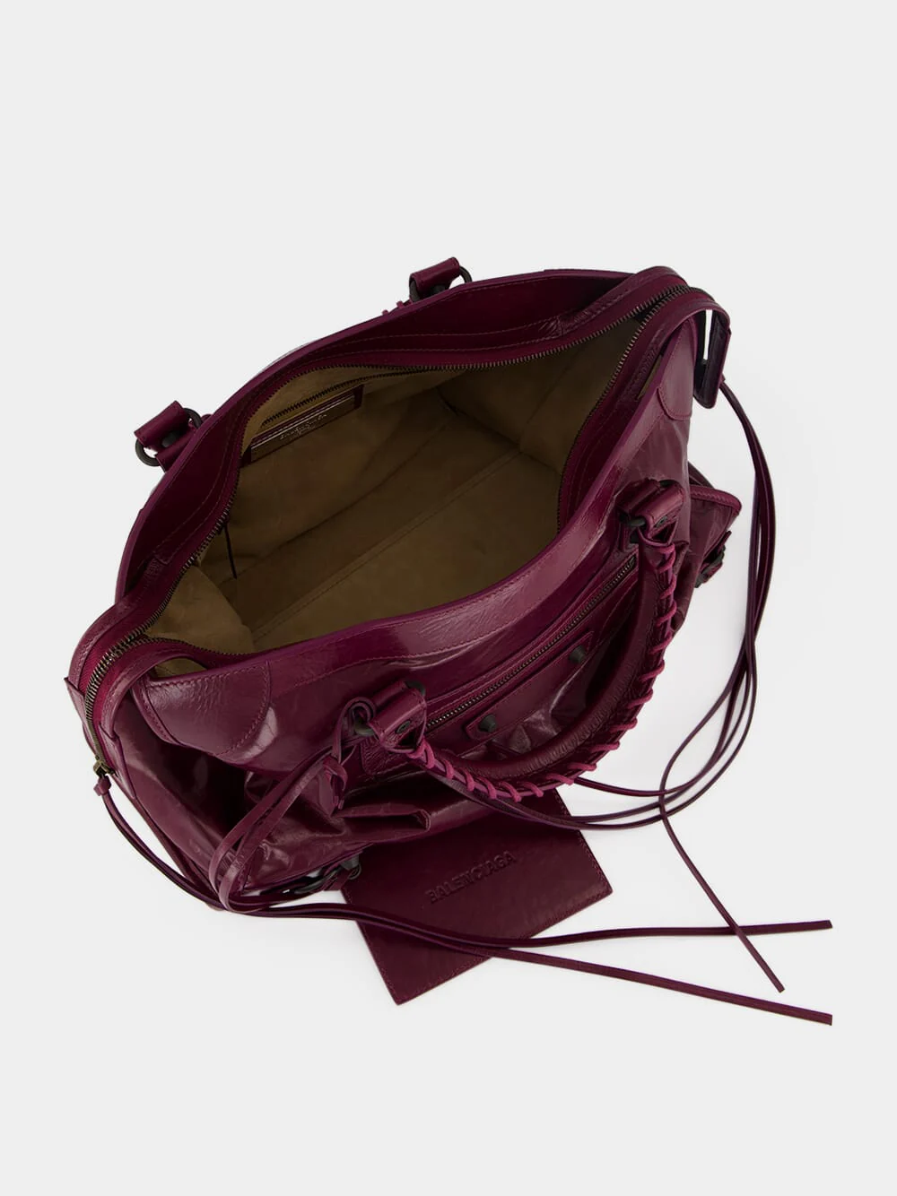 Plum Le City Medium Leather Bag - Image 9